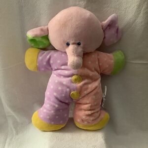 Vintage Baby Ganz Pink Plush Elephant Stuffed Animal for Infants